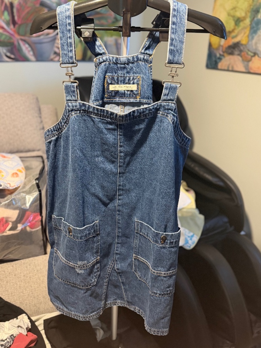free people we the free denim skirtall overalls large